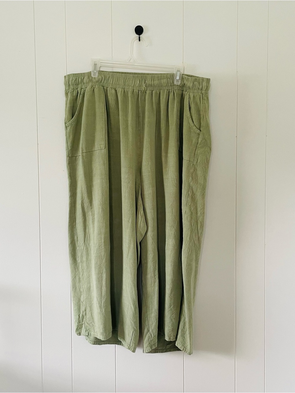 white birch Olive Green Wide Leg Pants